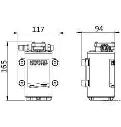 Electropompe pour huile transv./changement 24V 5 A