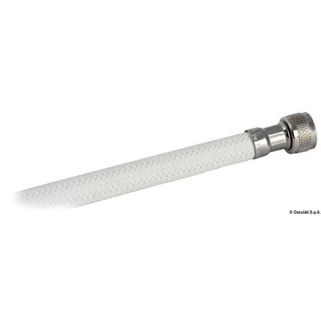 Tuyau douche armé en nylon blanc 4 m