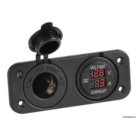 Voltmètre et ampèremètre numérique, prise 12 V