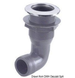 Passe-coque nylon 3/4" 20mm tête inox embout 90° Osculati - Passe-c...