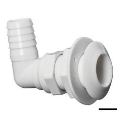 Passe-coque 90° plastique blanc 1" x 19 mm Osculati - Passe-coque à...