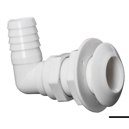 Passe-coque 90° plastique blanc 1" x 19 mm Osculati - Passe-coque à...
