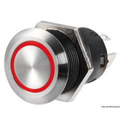 Interrupteur FLAT inox ON-OFF 12 V rouge