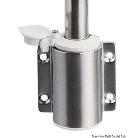 Hampe Compact en inox 60 cm feu blanc extractible à paroi