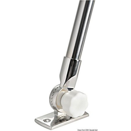 Hampe double feu en inox 60 cm rabattable