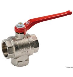 Vanne bille en laiton 3 voies 3/8" L Osculati - Vanne à bille en la...