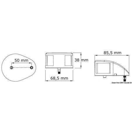 Feu de navigation Mouse Deck LED rouge ABS blanc