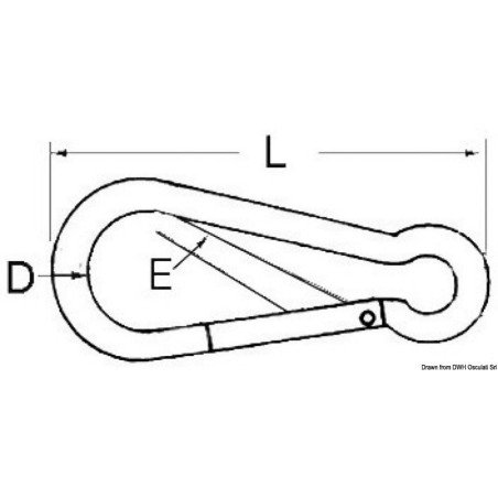 Mousqueton sans saillie avec _x009c_il AISI 316 8 mm