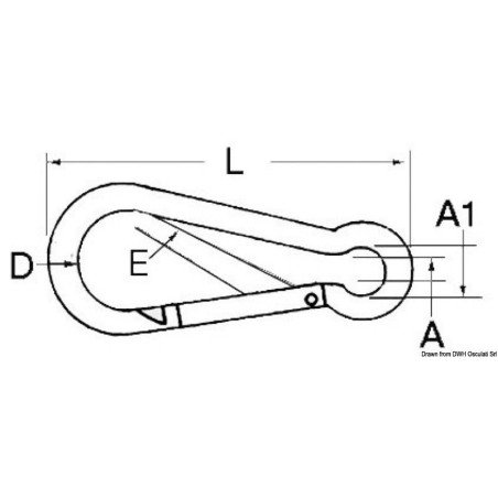 Mousqueton AISI 316 5 mm