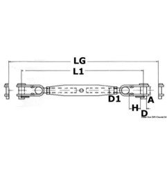 Ridoir 2 chapes articulées AISI 316 12 mm