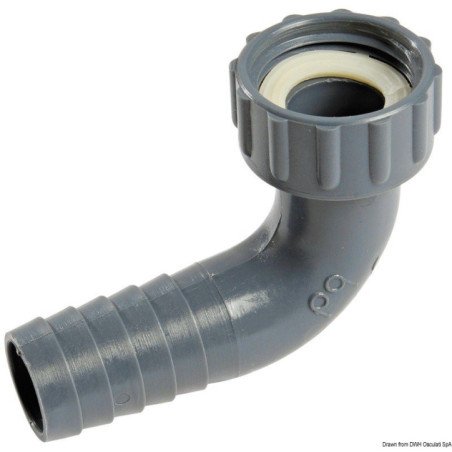 90° embout female 1" x 25 mm Osculati - Embout polypropylène, attac...