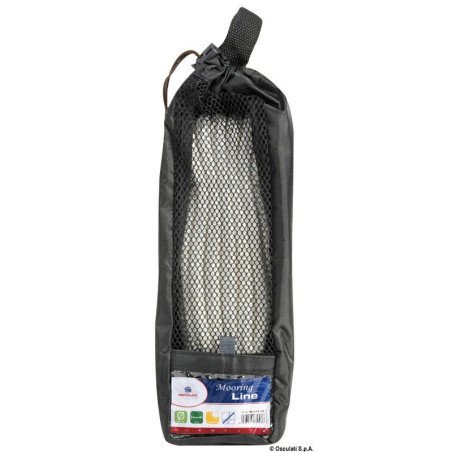 Ligne amarrage noir avec épissure et Cosse inox 24 mm x 15 m OSCULATI