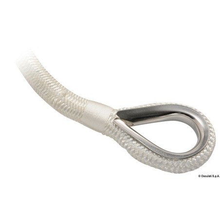 Ligne amarrage blanc avec épissure et Cosse inox16 mm x 11 m OSCULATI