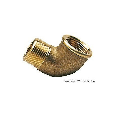 Raccord coudé 90° laiton mâle/femelle 1/2" Osculati - Raccords coud...