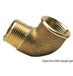 Raccord coudé 90° laiton mâle/femelle 3/8" Osculati - Raccords coud...