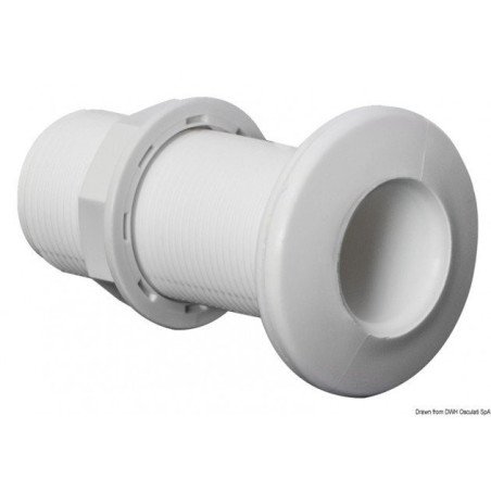 Passe-coque fileté plastique blanc 3/4" Osculati - Passe-coque file...