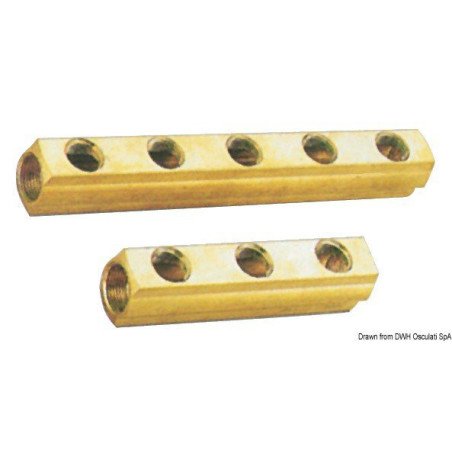 Collecteur linéaire 6 voies 1" x 1/2" Osculati - Collecteurs linéai...