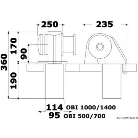 Treuil Italwinch Obi 1500 W - 12 V avec cloche barbotin 8 mm