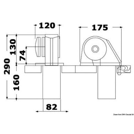 Treuil Italwinch Obi 700 W - 12 V sans cloche barbotin 8 mm