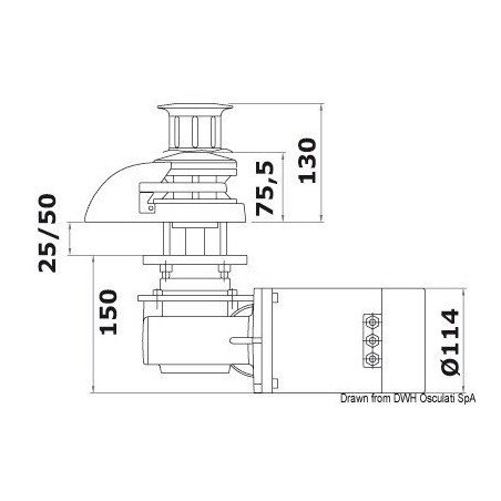 Treuil Italwinch Smart 500 W 12 V - 6 mm haut, avec cloche