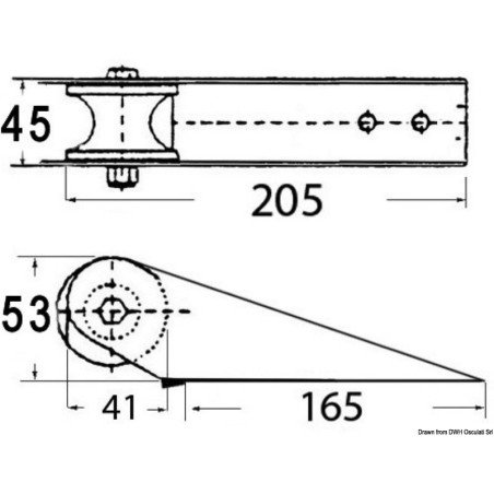 Davier pour petites embarcations 205 mm