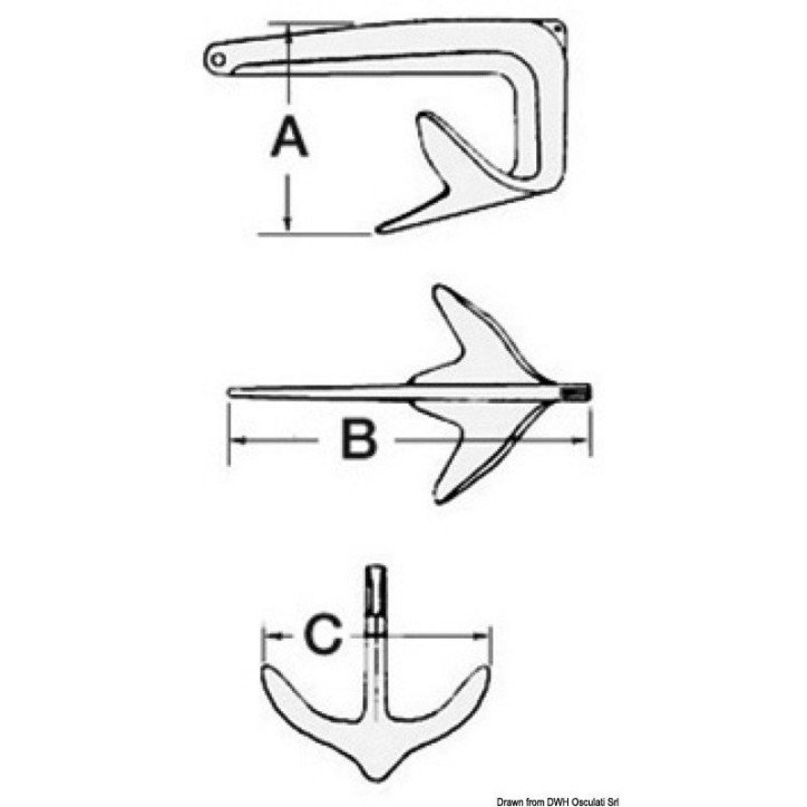Ancre Trefoil AISI 316 10 kg - OSCULATI Ancre Trefoil AISI 316 10 kg - OSCULATI