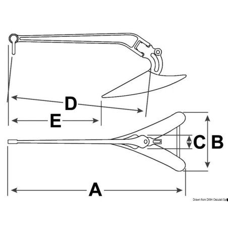 Ancre LEWMAR CQR acier moulé galvanisé 27 kg