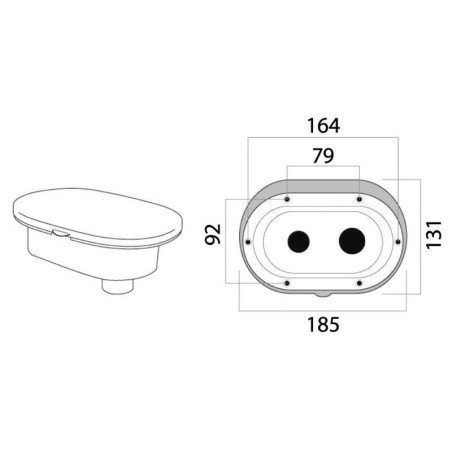 Boîtier coffret douche blanc tuyau en nylon 2,5 m