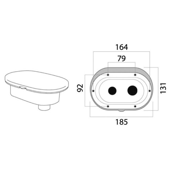Boîtier coffret douche tuyau inox 2,50 m