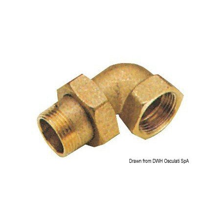 Raccord 3 pièces 90° 1'' Osculati - Raccord coudé à 90, 3 pièces, m...
