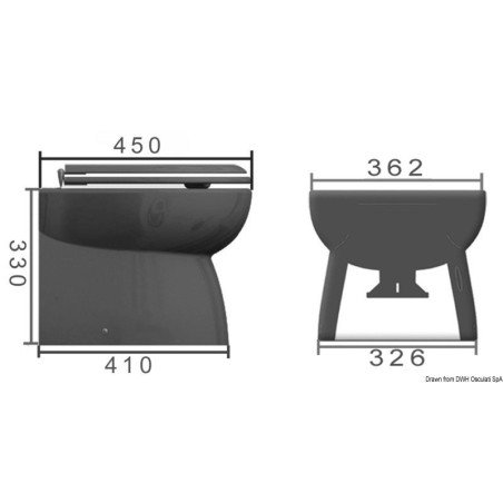 WC électrique caréné cuvette porcelaine bas 12 V