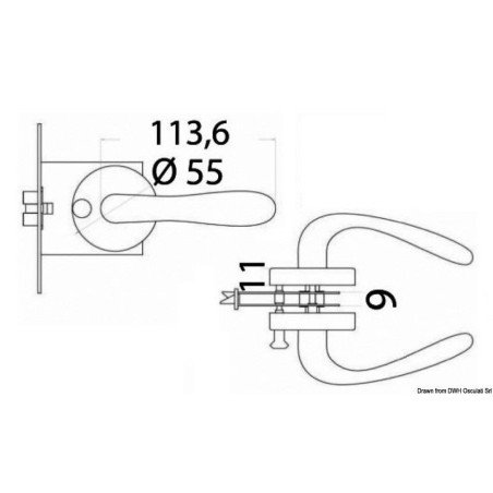 Serrure encastrer laiton chromé blocage 66x60x9mm