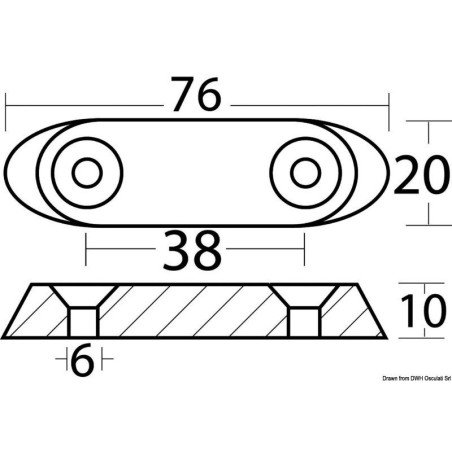 Anode plaque zinc 40/50 HP 4 temps
