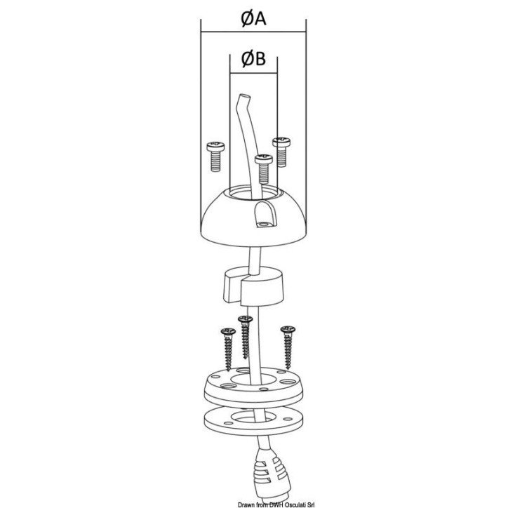 Presse-étoupe vertical en plastique noir 4/9 mm Presse-étoupe vertical en plastique noir 4/9 mm