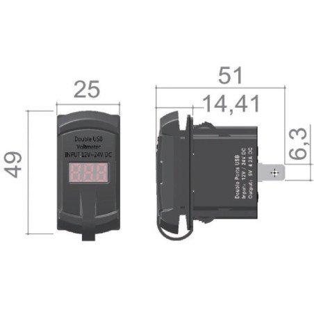 Prise de courant avec double USB