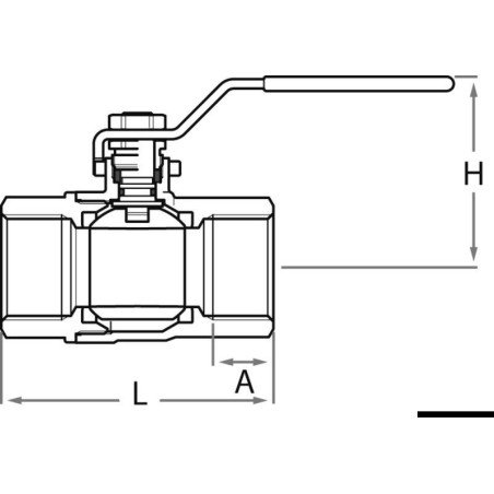 Vanne à bille F-F GUIDI en bronze plein débit 1"1/2"