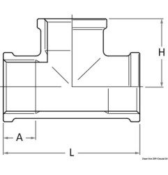 Raccord à T en bronze F-F-F GUIDI 3/8"