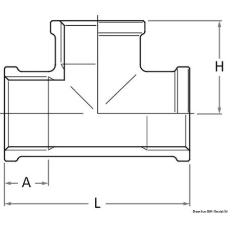 Raccord à T en bronze F-F-F GUIDI 3/4"