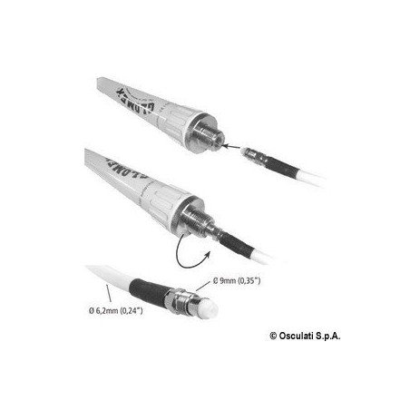 Glomex Glomeasy Line VHF fiberglass antenne 1.2m NOIR