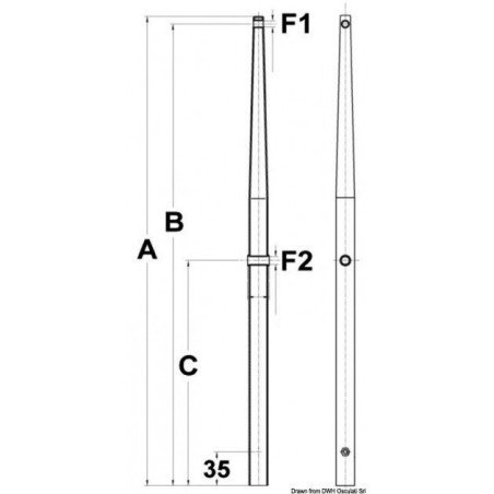 chandelier pour base mâle AISI 316 625 mm