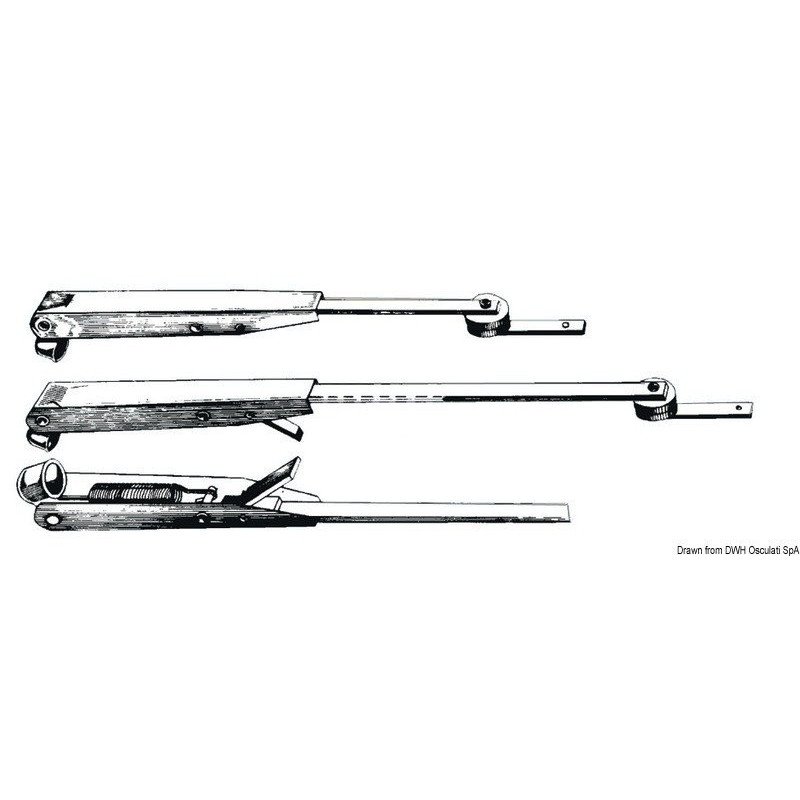 Bras inox essuie-glace téléscop. réglab. 325/460mm Osculati - Bras ...