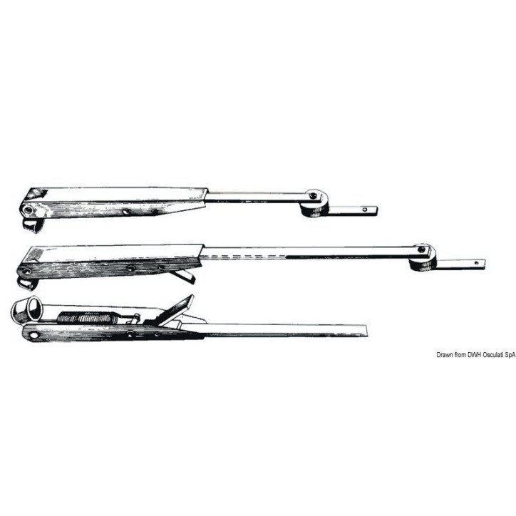Bras inox essuie-glace télescopique réglable 325/460mm