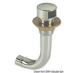 Event laiton chromé coudé 90° gauche 16 mm Osculati - Events carbur...