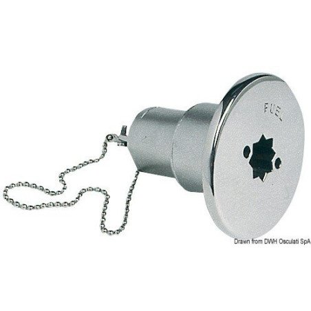 Bouchon FUEL AISI 316 moulé poli miroir 50 mm Osculati - Bouchons c...