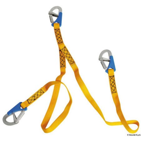Ligne de vie Euro Lightline 2 m + 3 mousquetons Ouverture rapide Os...