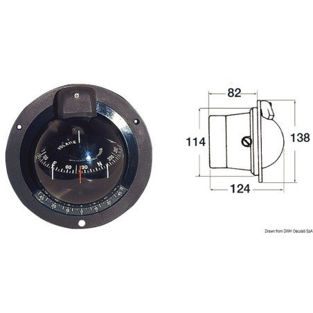 Compas 3" RIVIERA BP1 Riviera - Compas à mur pour voiliers RIVIERA ...