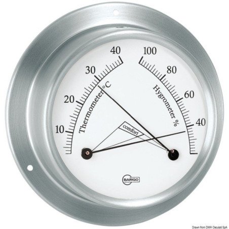 Hygro-thermométer Barigo Sky inox satiné/blanc Barigo - Instruments...