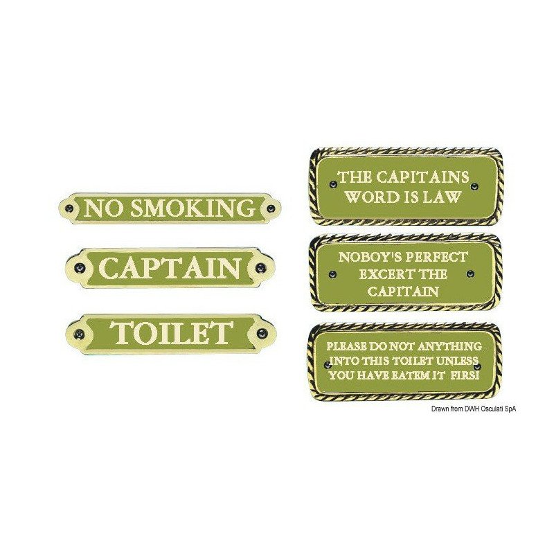 Plaque bronze NOBODY'S PERFECT Osculati - Plaque OLD MARINA pour b...