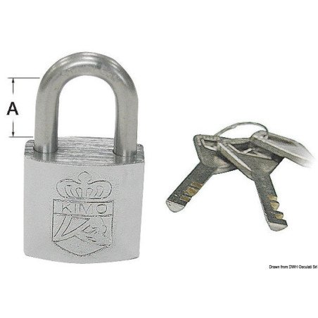 Cadenas inox 25x19 mm Osculati - Cadenas à clé système Abloy - disc...