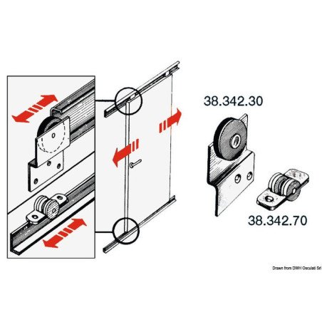 Rail supérieure inox 45x14x2000 mm Osculati - Rail et chariot - dis...